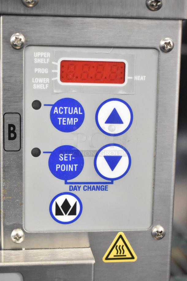 2021 Prince Castle EHB24 holding bin control panel, featuring actual temp, set-point, and heating indicators. 208-240V, 1 Phase.