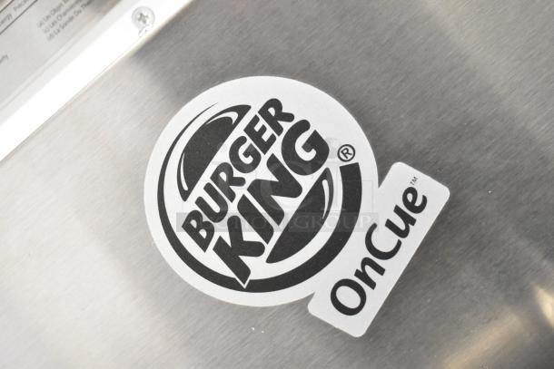 2021 Menumaster OC24BK Commercial Microwave, 208/240V, 1 Phase. Features Burger King OnCue logo on stainless steel surface.