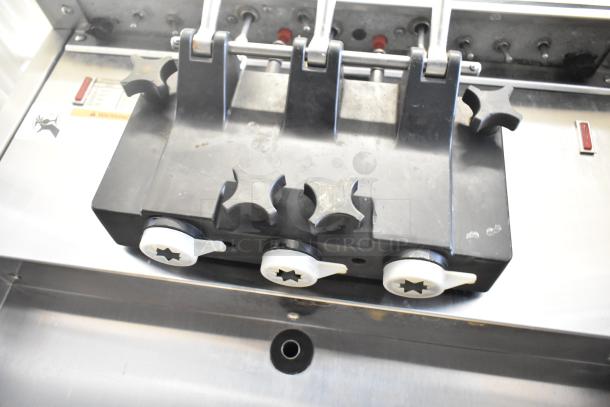 Electro Freeze 88T-RMT-137 commercial ice cream machine controls, showcasing dual flavor with twist option, in used condition.