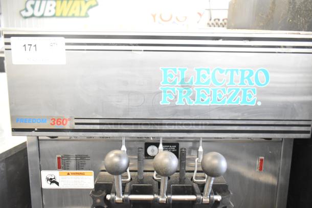 Electro Freeze 88T-RMT-137 soft serve ice cream machine, stainless steel, 2 flavors with twist, commercial casters, 208-230V, 1 phase.