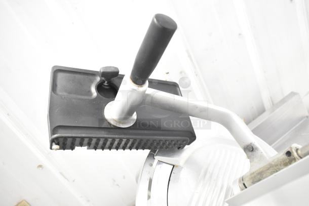 Bizerba Commercial Meat Slicer, countertop model in stainless steel. Features adjustable blade, 120V, 1 phase. Good condition.