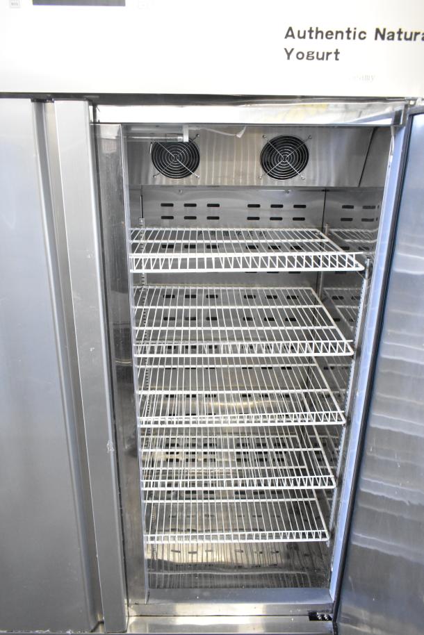 2021 COW800 Commercial 2 Door Reach-In Cooler, model COW800. Features shelving and fans. Untested due to plug style.
