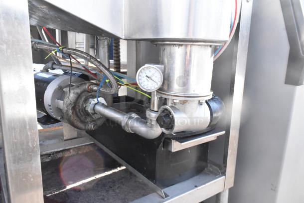 CMA AH-2 commercial dishwasher, showcasing metal piping and gauge, floor style, 115V, 1 phase, used condition.