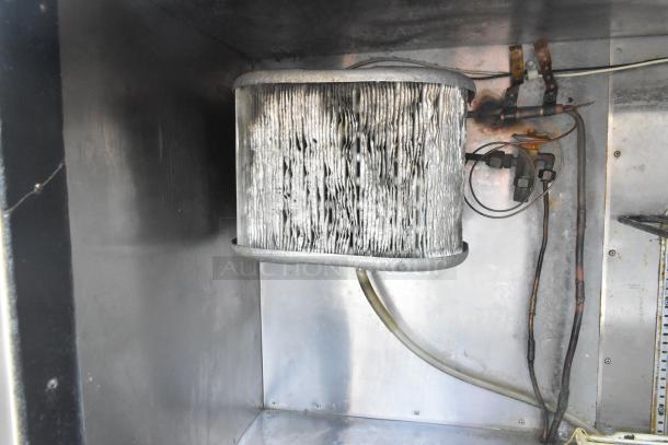 Commercial 2 Door Undercounter Cooler interior showing electrical components, 115 Volts, 1 Phase.