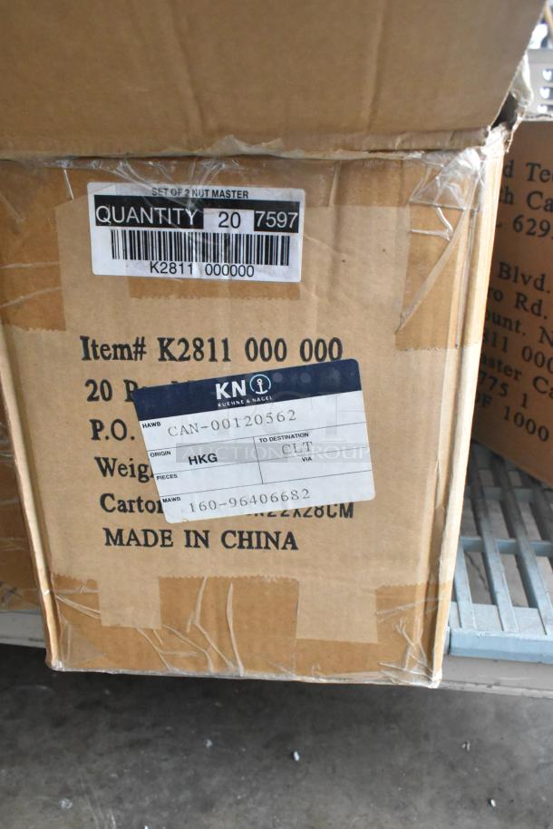 Box of K2811 Nut Master Nutcracker/Bottle Opener, new with slight box damage. Label indicates quantity 20, made in China.