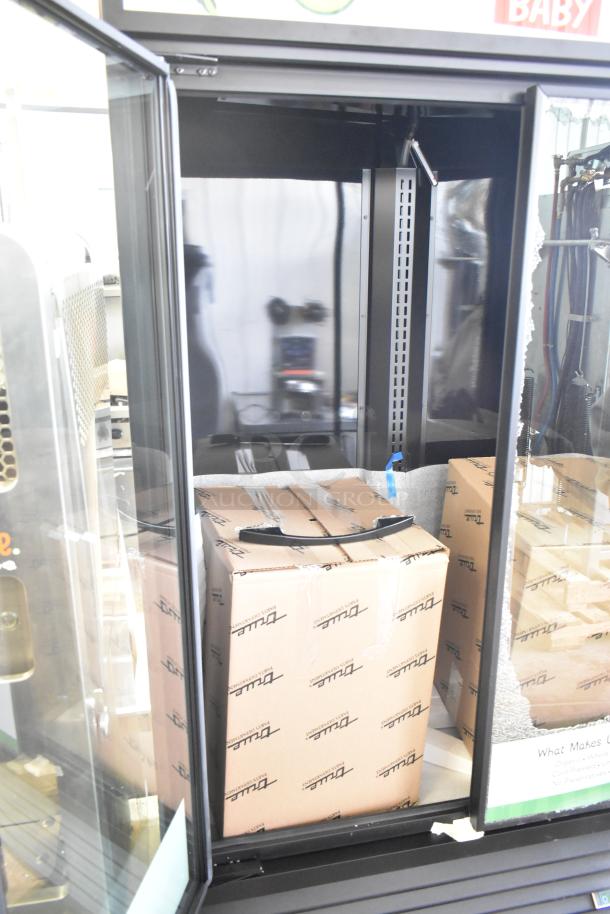 2025 True TVM-48SL-HC Commercial 2 Door Reach In Cooler, brand new, scratch and dent, 115V, 1 phase, ready for use.