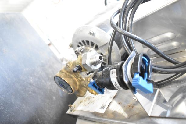 2022 Scotsman NH0622A-1B ice head on Lancer TP30 beverage dispenser, stainless steel, 115V, 1 phase, touchscreen, cables visible.