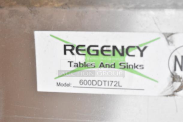 BRAND NEW Regency 600DDTI72L L-Shape 6' Stainless Steel Soiled Dishtable, 16-Gauge, Left Island. Scratch and dent condition.