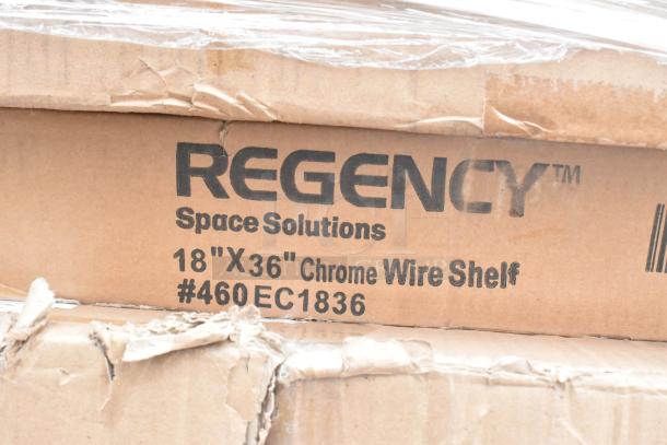 Regency 18"x36" chrome wire shelf, brand new with scratch and dent condition, item #460EC1836.