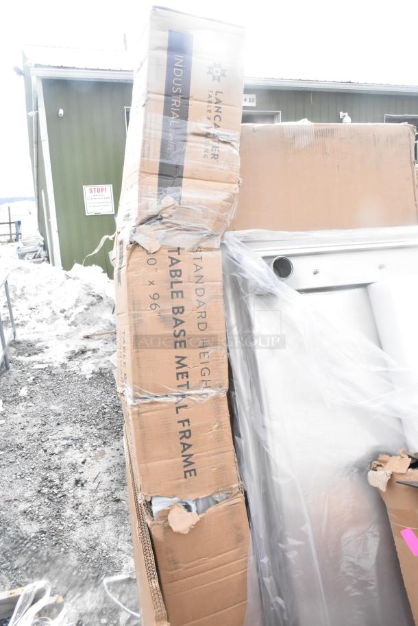 17 new scratch and dent items include Lancaster Table & Seating metal frame. Original boxes show wear.