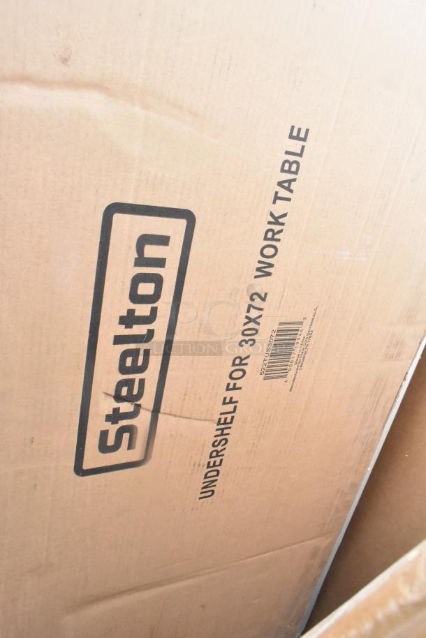 Steelton undershelf cardboard package for 30x72 work table, brand new with potential scratches or dents.