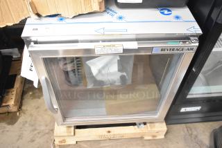 Brand new Beverage Air UCR27AHC-25-ADA 27" undercounter refrigerator, glass door, LED lighting, 115V, 1 phase.