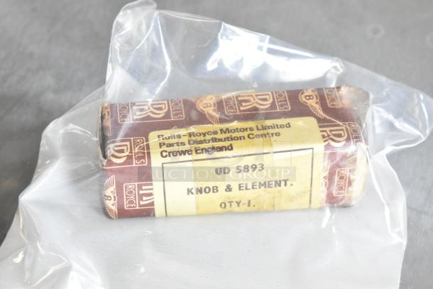 Rolls-Royce UD 5893 Knob & Element in original packaging, Parts Distribution Centre label, Crewe, England.