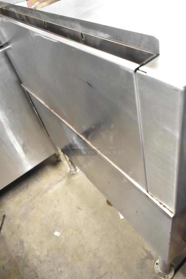 Cleveland BPAN-1001 commercial floor braising pan, stainless steel, industrial-grade, gently used, sturdy construction.