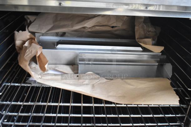 BRAND NEW 2025 Blodgett ZEPHAIRE-200-G Convection Oven interior with packing materials, view-through doors.