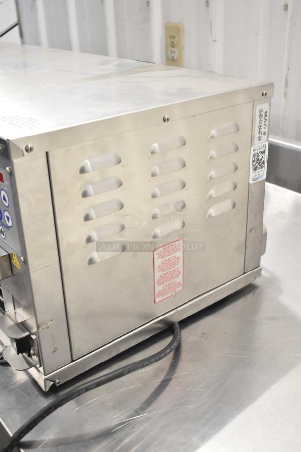 Brand new Prince Castle EHB24 holding bin, 208-240V, with minor scratches. Model details and warning labels visible.