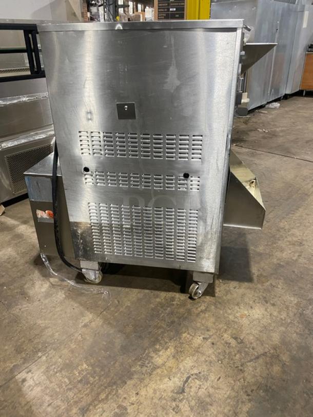 ColdElite Lab500 Gelateria Series stainless steel ice cream machine, 2-speed, on casters. Serial No: 565602. Good condition.