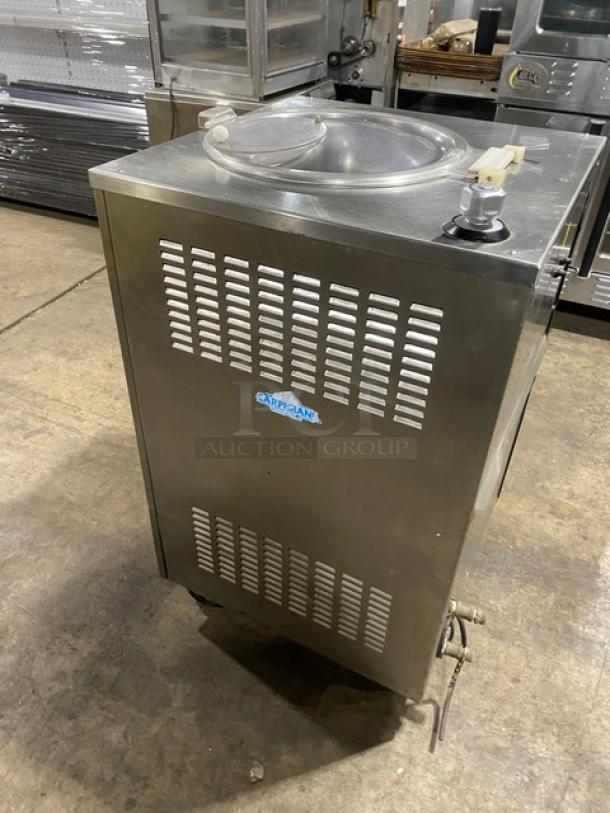 Carpigiani PASTOCREMA 55 cream cooker/pasteurizer, stainless steel, 220V, 3-phase, on casters, SN: 387735, commercial use.