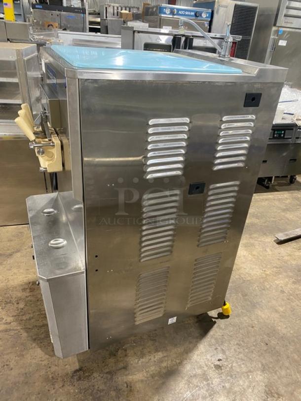 ColdElite UF820-2 soft serve machine, stainless steel, dual spouts, model UF820-2 SN: 225881, 208V 3 phase, on casters.