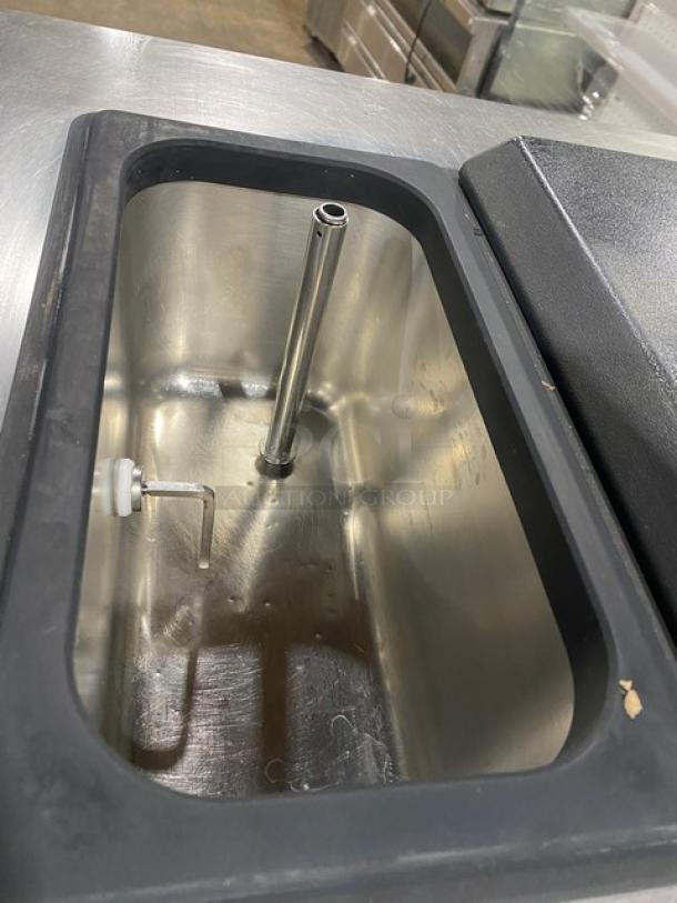 Well Spring SSI143S soft serve machine hopper, stainless steel interior, digital controls, model SSI-143S, 220V, on casters.