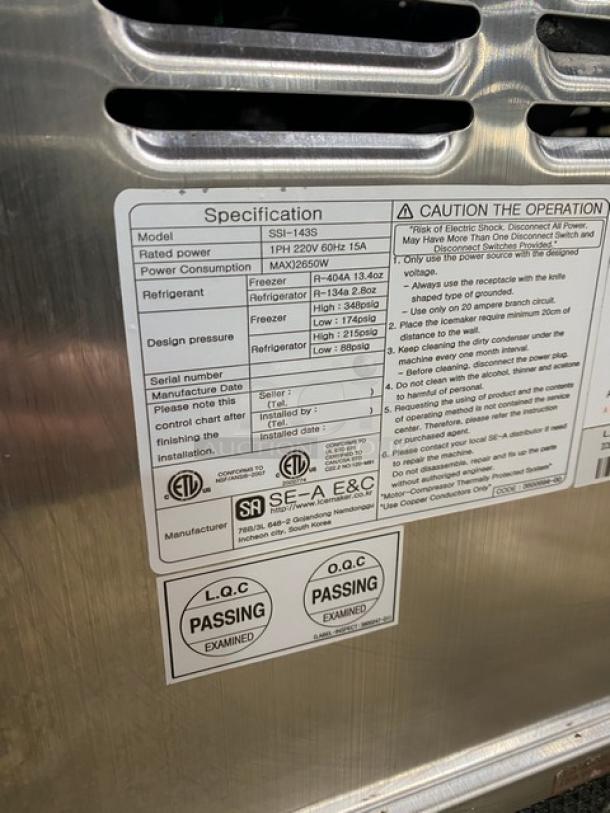 Well Spring commercial stainless steel ice cream machine, model SSI-143S, with digital controls and 3 dispensers.