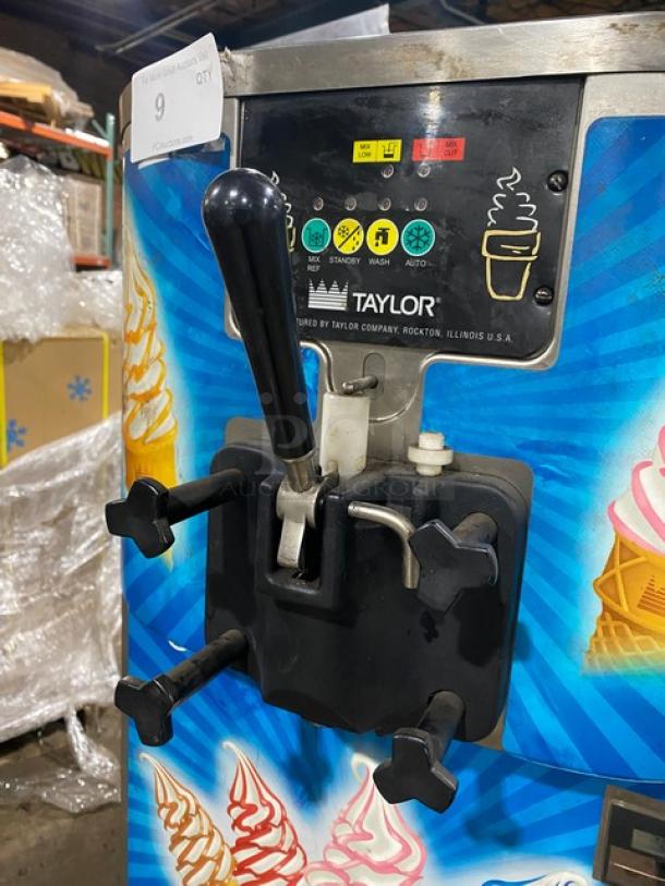 Taylor C707-33 stainless steel soft serve machine, single flavor, single hopper, electric, 208-230V 3 Phase, in used condition.
