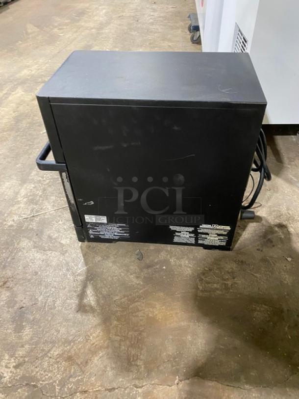 MerryChef Eikon E2S commercial black countertop rapid cook oven, 2022 model, electric-powered, 208/240V, 1 phase.