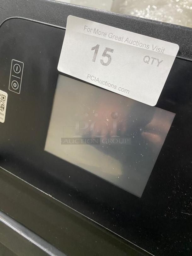 MerryChef Eikon E2S high-speed oven, black, 2022 model, electric, countertop, 208/240V, model and serial numbers visible.