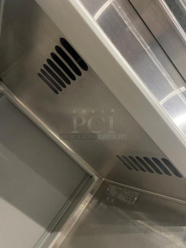 Victory Commercial Stainless Steel Roll-In Pass-Thru Refrigerator, Model RIS1DS7PT, excellent condition, 115V 1 Phase.