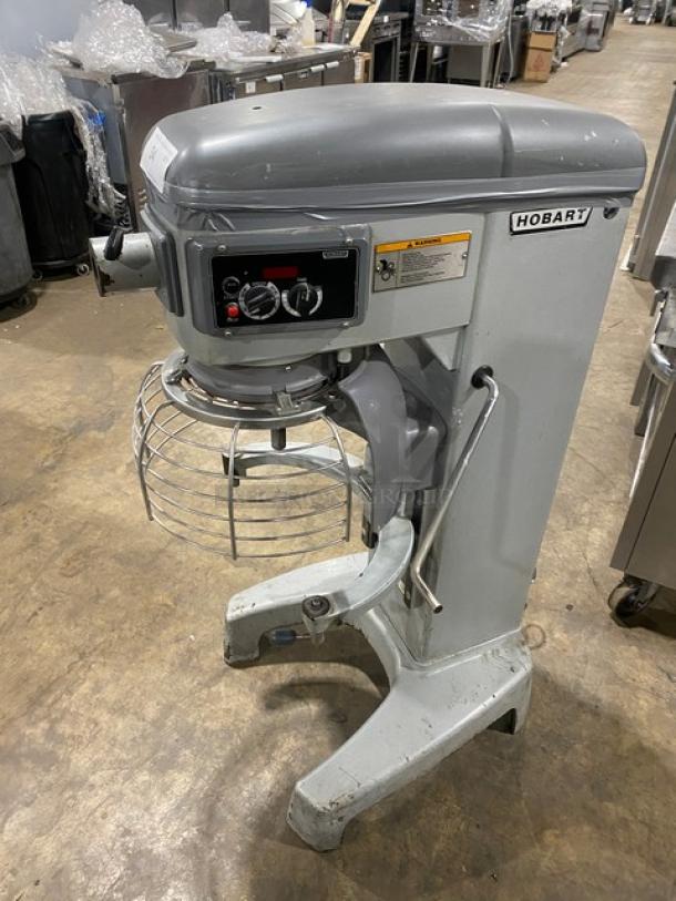 Hobart HL300 commercial 30 Qt. planetary mixer with stainless steel bowl guard, on legs, 100-120V, 1 phase.