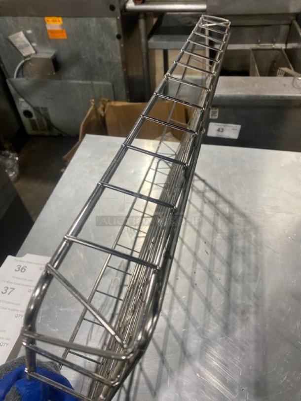 Chrome plated full-size bagel/pastry wire rack, commercial use, excellent condition, durable design, ideal for bakery display.