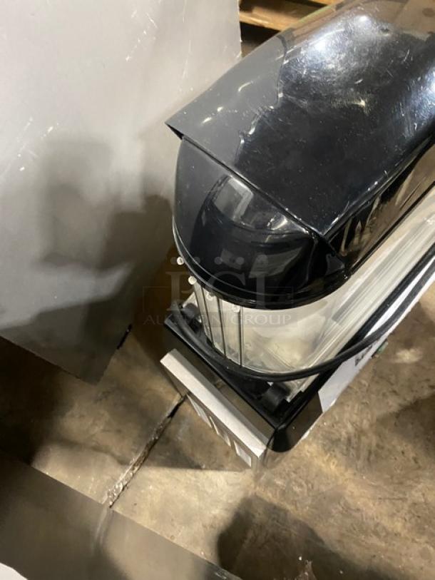 Vollrath Stoelting Series CBE117 single slushy machine, black, 3.2 gal. clear polycarbonate hopper, with drip tray, 115V.