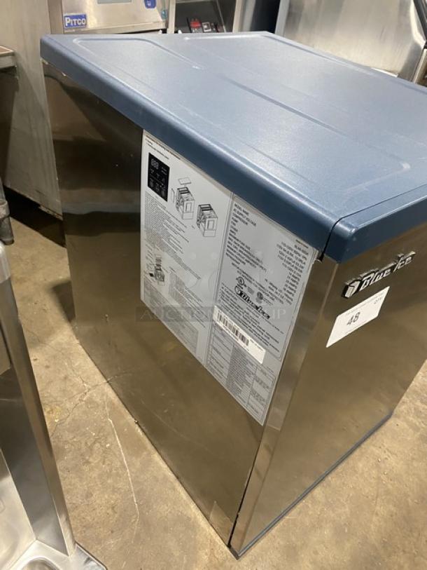 Blue-Air BLMI500A stainless steel ice maker, Blue Ice Series, air-cooled, crescent cube style, 115-120V, commercial use.