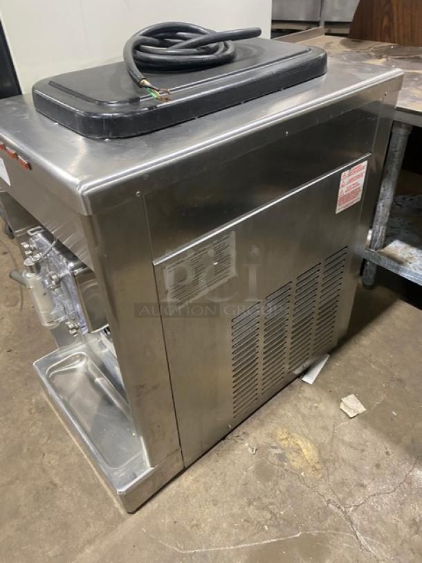 Taylor 340D-27 stainless steel slush machine, electric, single hopper, countertop model. Good condition, model info visible.