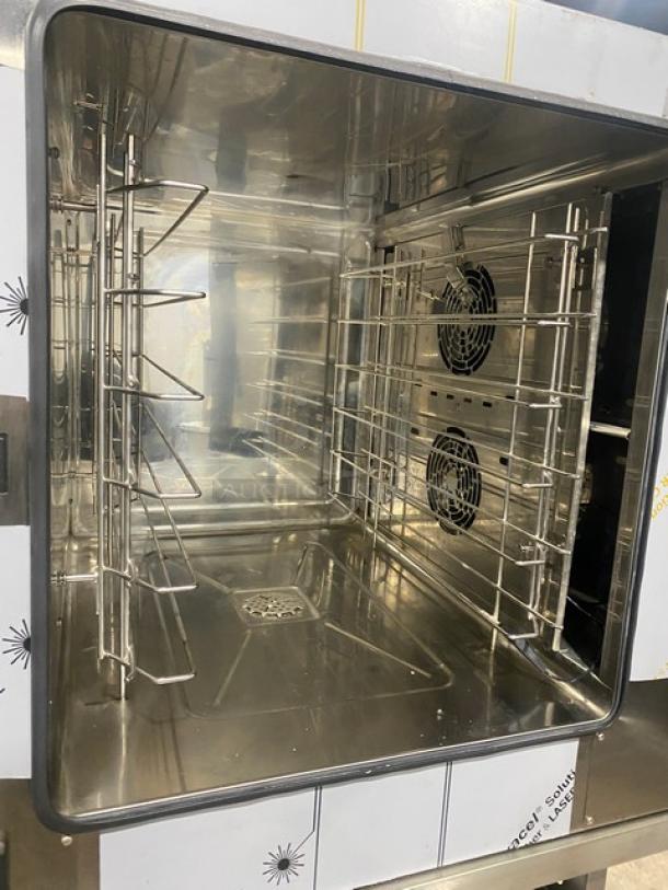 Univex Corp Bistrot Series BISTROT665 convection/steam combi oven with digital touch control, stainless steel, includes pan stand.