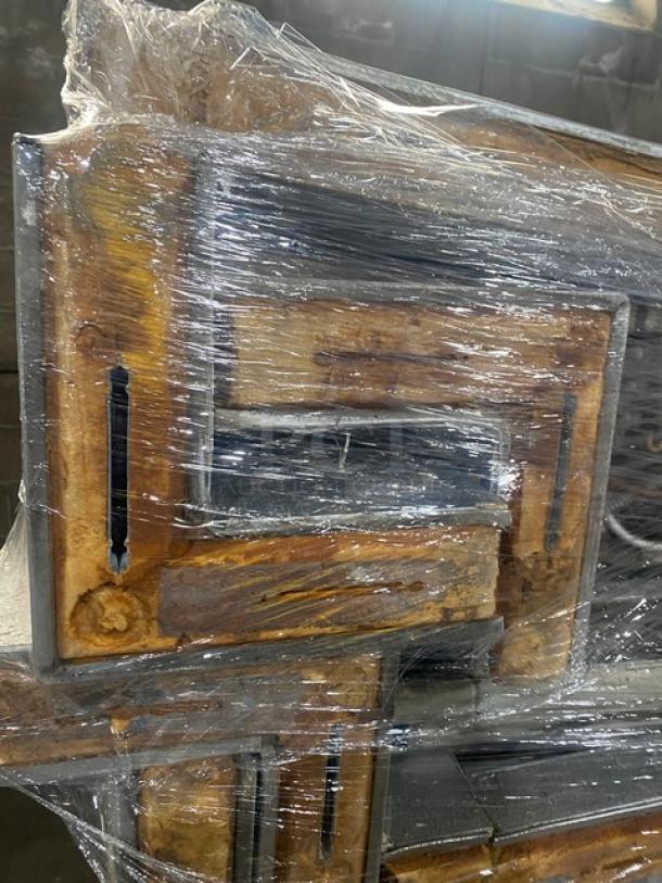 Commercial Heavy Duty 5'x9' Walk-In Cooler Box with Copeland Condensing Unit, wrapped in protective plastic, showing visible wear.