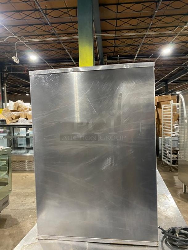 APW Wyott HDD3 stainless steel 3-compartment warming drawer, electric, individual controls, used condition, 120V, 1 phase.