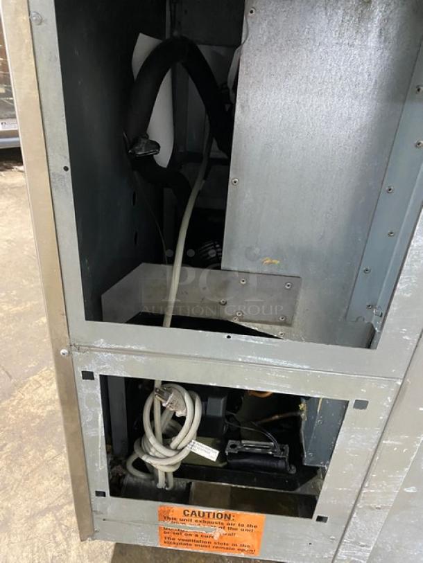 Duke Commercial Stainless Steel 2-Door Worktop Refrigerator, Model RBC60M, 60" with up-turned backsplash, on legs. 120V, 1 phase.