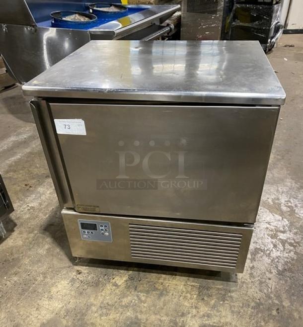 Piper Products stainless steel undercounter blast chiller, model RCM051S, with digital controls and pan rack. Excellent condition.