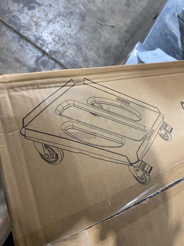 Cambro Heavy-Duty Camdolly, Model CDC300358, new in box. Features casters for mobility; hot red commercial design.