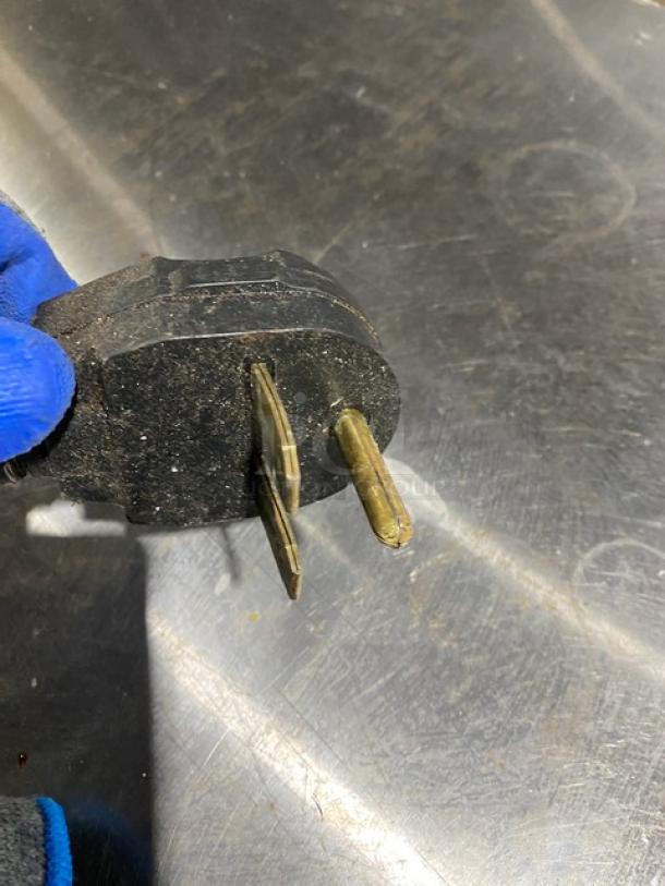 Power plug for MerryChef EikonE4 high-speed turbo oven, 208/240V. Sturdy construction, showing minor wear.