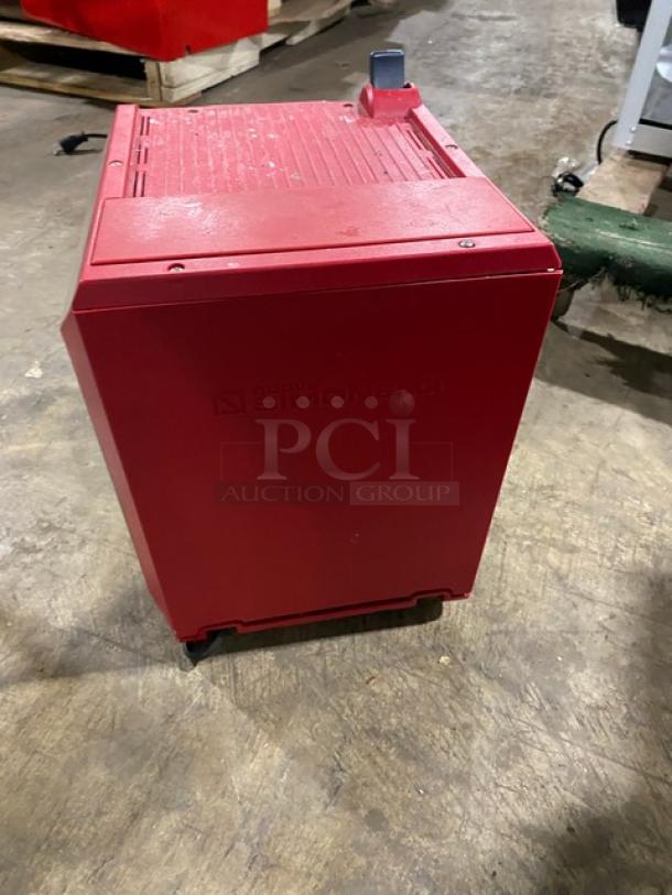 Nuova Simonelli Oscar II red stainless steel espresso machine, 2022 model, with steam wand. Model: OSCARII SN: 660248.