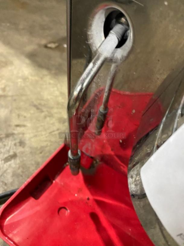 Nuova Simonelli Oscar II red stainless steel electric espresso machine, 2022 model, with steam wand, SN: 660248.