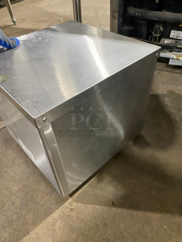 Vollrath JT1 stainless steel countertop conveyor toaster, 120V, electric powered, on legs, minor surface wear.