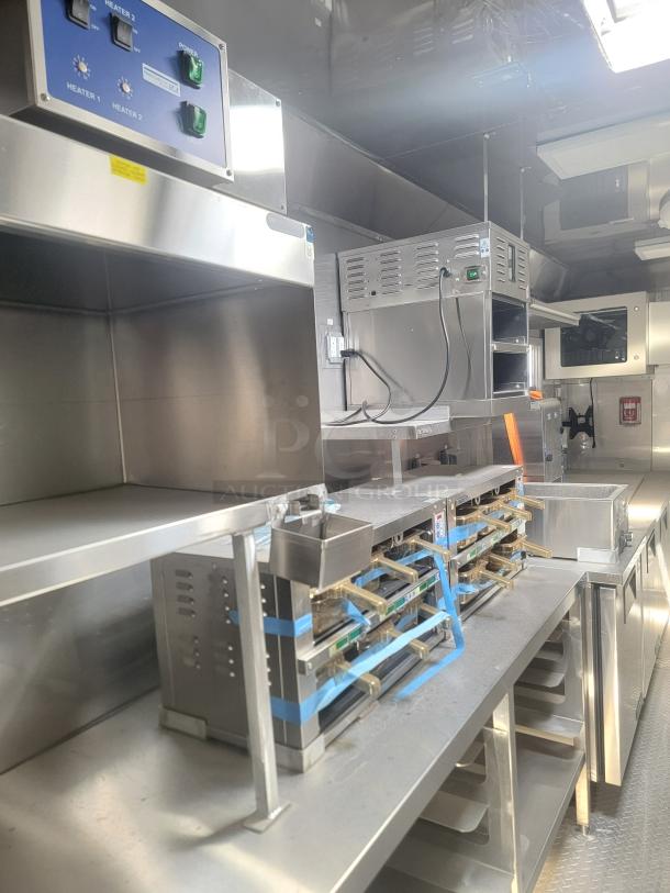 2021 Texino FD-306 mobile kitchen interior with commercial-grade Blodgett oven, Winston CVap retherm, and True refrigeration. Needs cleaning.