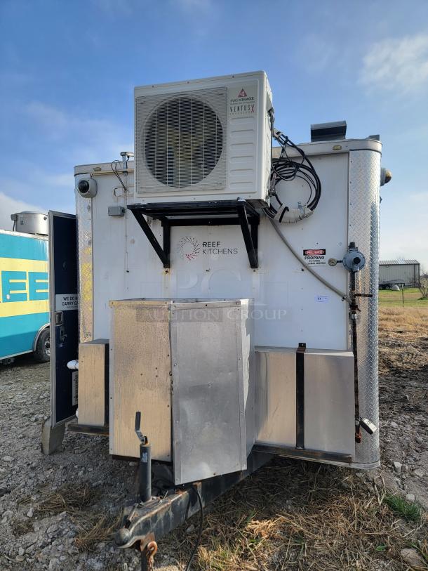 2019 Quality Cargo 8.5x24 mobile kitchen with Mirage VentusX HVAC, needs interior clean and exterior TLC.