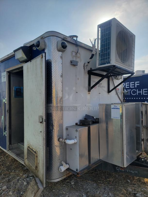 2019 Quality Cargo 8.5x24 mobile ghost kitchen, Garland 4-burner, Mirage VentusX HVAC, needs interior clean, exterior TLC.