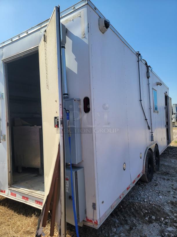 2021 Diamond Cargo 24' mobile kitchen trailer, 14,000 LB GVWR, with rear entry, side ventilation, and security camera.