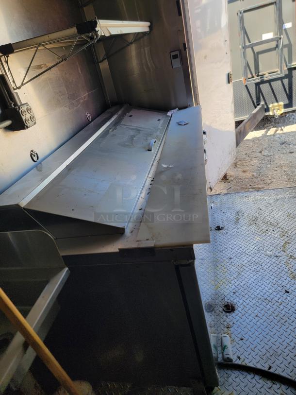 2021 Diamond Cargo 8.5 x 24 mobile kitchen interior; includes workspace, Mirage Ventus X Mini Split, CaptiveAire ventilation.