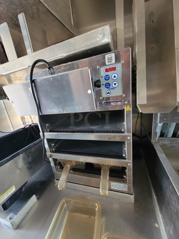 Commercial kitchen toaster oven, Prince Castle brand, stainless steel, dual compartment, digital controls, good condition.